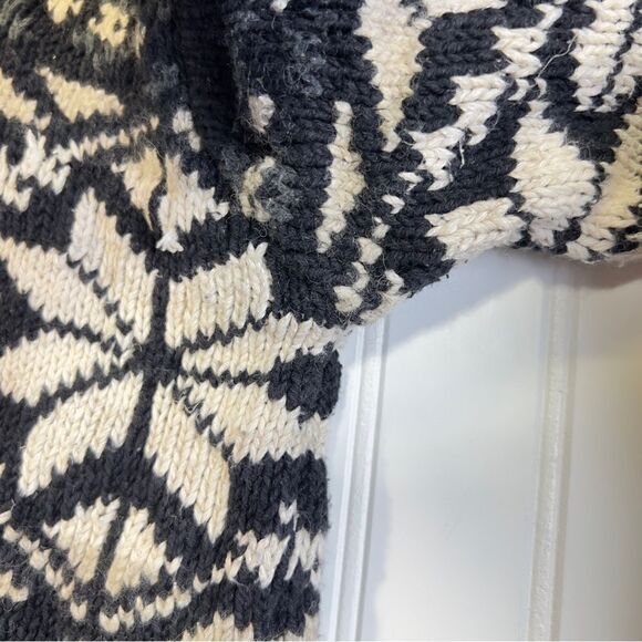 Vintage Ralph Lauren Sportsman Fair Isle Snowflake Sweater M Wool linen blue - Picture 5 of 15